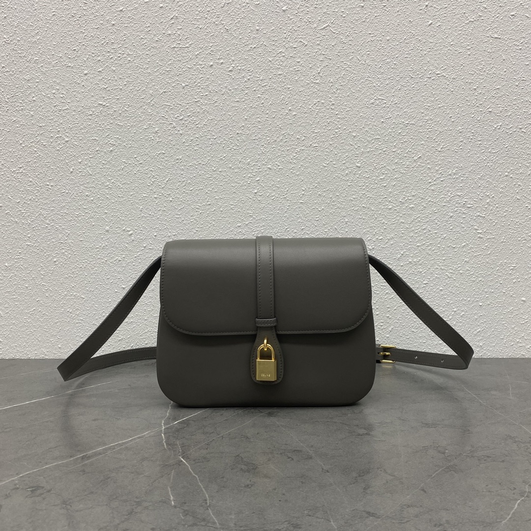 Celine Tabou Shoulder Bag In Smooth Calfskin Dark Grey 196583